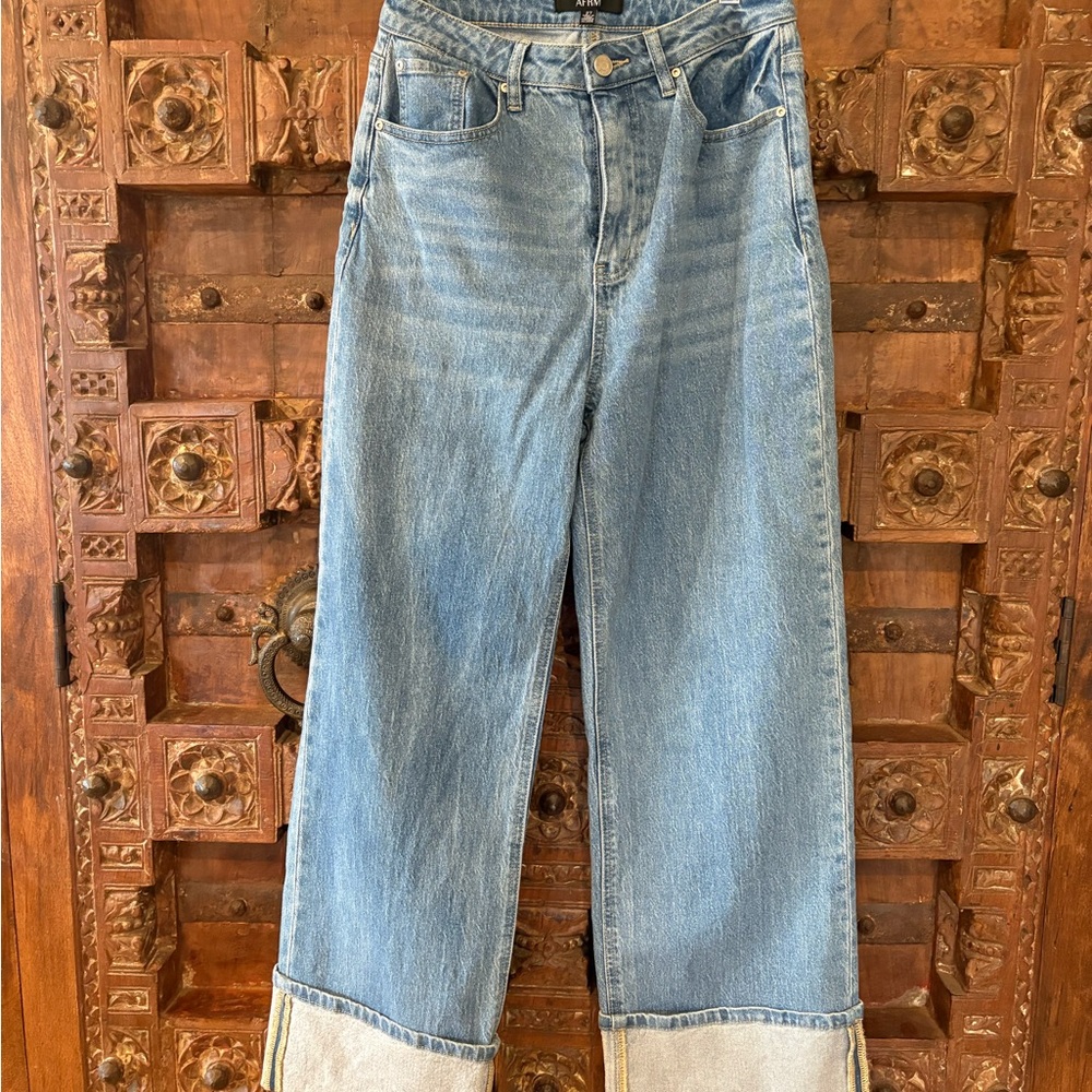 AFRM Kendall Wide Leg cuffed Jean, size 27